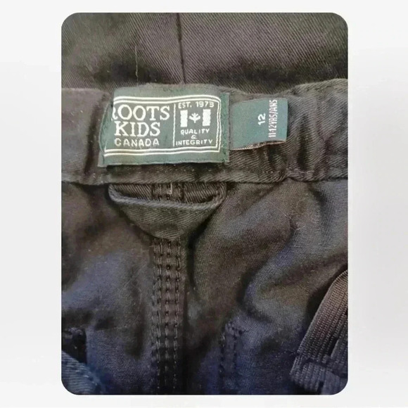 Roots Unisex Black Cargo Pants  Size 12 - Picture 8 of 9